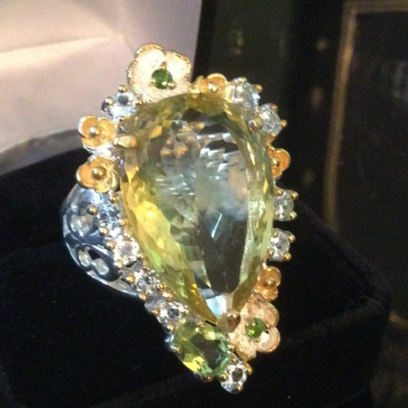 Sensational Genuine Lemon Quartz with Peridot, Topaz & Russian Chrome Diopside - Picture 10 of 12